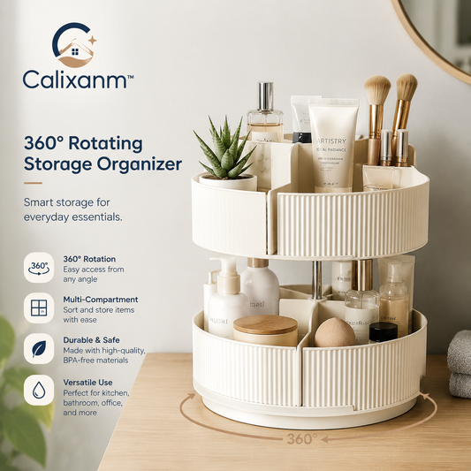 Calixanm™ AuraSpin 360° Modular Vanity & Everyday Essentials Organizer