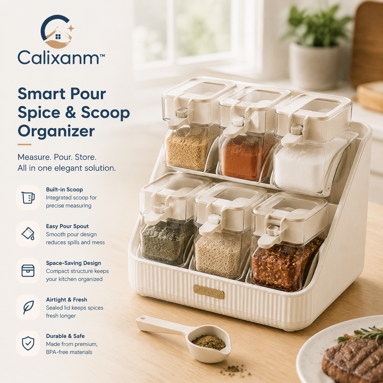 Calixanm™ FlavorDock Precision Pour & Scoop Spice System