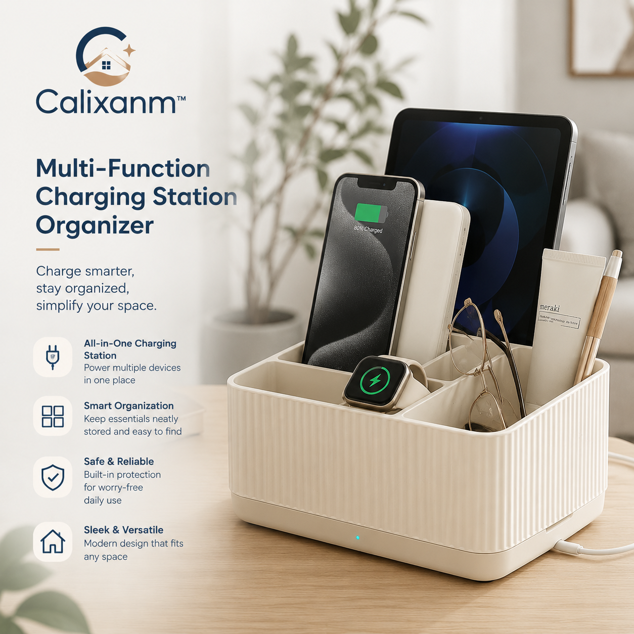 Calixanm™ NeoDock SmartCharge Desk Organization Hub