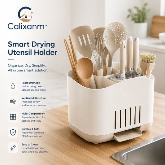 Calixanm™ AquaFlow SmartDry Kitchen Organizer Station